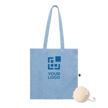 Borsa pieghevole in cotone riciclato da 120 g/m² vista area di stampa