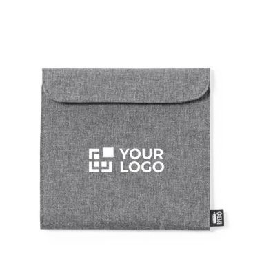 Sacchettino termico con chiusura a velcro color grigio con logo