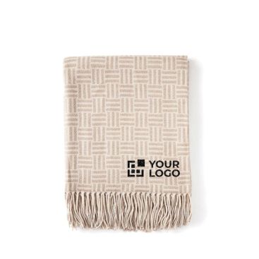 Plaid in tessuto jacquard con motivo geometrico vista area di stampa