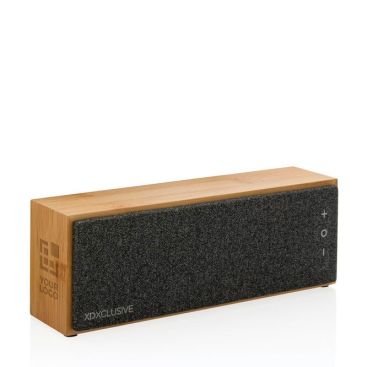 Speaker wireless rettangolari in bambù vista area di stampa