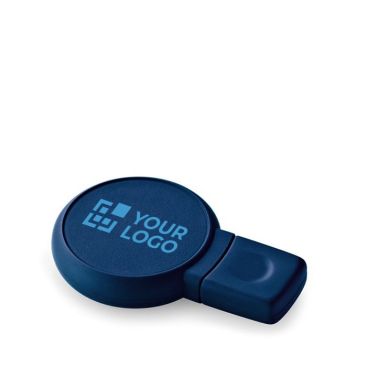 Chiavetta usb rotonda con logo e finitura in gomma
