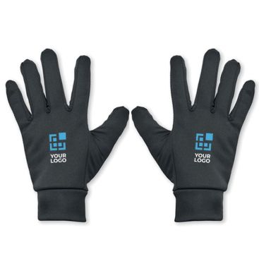 Guanti brandizzati sportivi in poliestere con indice e pollice touch Guanti brandizzati sportivi in poliestere con indice e pollice touch