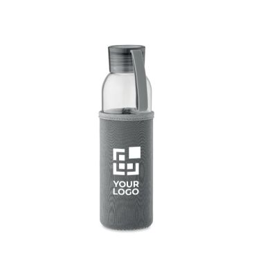 Borraccia in vetro riciclato con custodia in neoprene da 500 ml vista area di stampa