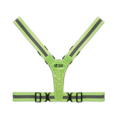 Cintura regolabile con luci a LED davanti e dietro e strisce argentate Cintura regolabile con luci a LED davanti e dietro e strisce argentate