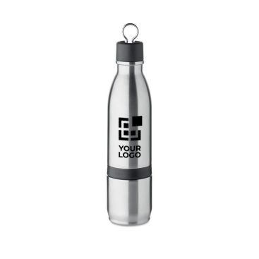 Borraccia in acciaio inox da 500ml con bicchiere da 310 ml incorporato vista area di stampa