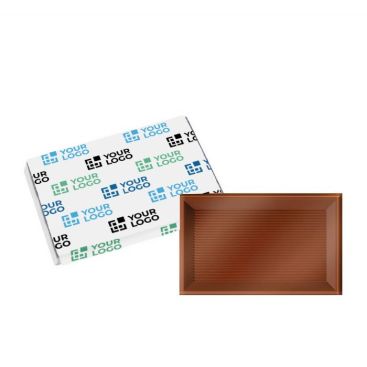 Cioccolatini con logo al latte piatti e rettangolari 10g Cioccolatini con logo al latte piatti e rettangolari 10g