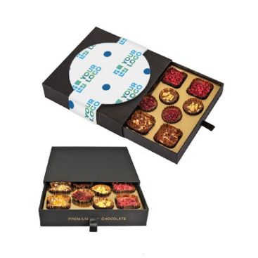 Assortimento di 12 cioccolatini con 4 ripieni differenti