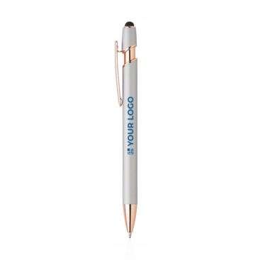 Penna touch con clip e punta in oro rosa inchiostro blu