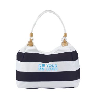 Borsa da mare a righe in PVC 600D con manici lunghi in corda