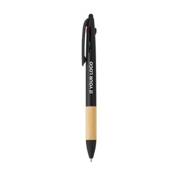 Penna touch con impugnatura in bambù e 3 inchiostri