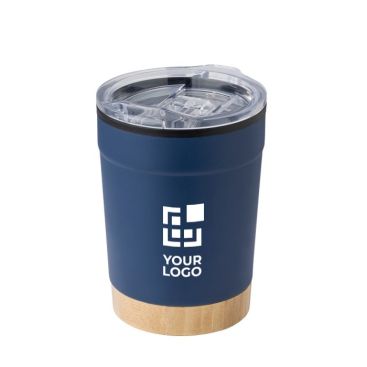 Tazza termica da viaggio in acciaio con base in bambù 300 ml