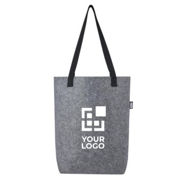 Tote bag in feltro riciclato con manici in cotone intrecciato