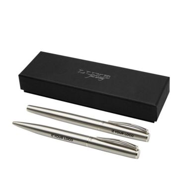 Set penna e roller in acciaio riciclato inchiostro nero