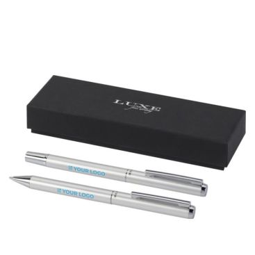 Set penna e roller in alluminio riciclato inchiostro nero