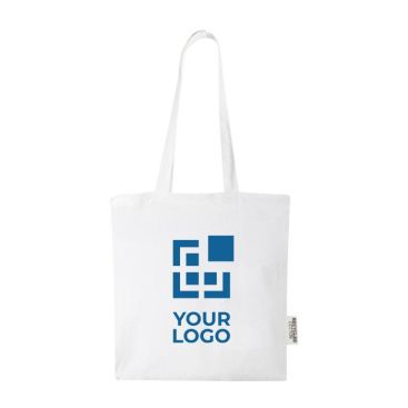 Tote bag in cotone riciclato 140 g/m² e manici lunghi 30 cm