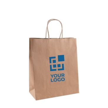 Shopper in carta kraft FSC 120g/m² con manici corti arricciati
