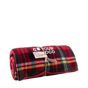 Coperta in poliestere riciclato da 180g/m² con disegno scozzese