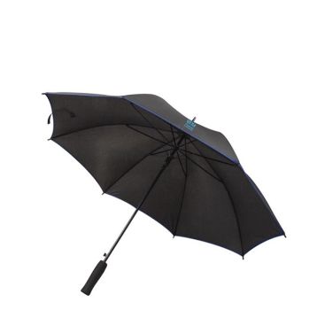 Ombrello in pongee 190T di colore nero con bordo colorato Ø105
