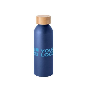 Borraccia in alluminio con tappo a vite in bambù 550mL.