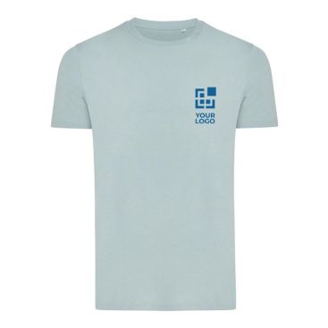 T-shirt in cotone riciclato e organico 180 g/m² Iqoniq Bryce color verde pastello vista area di stampa