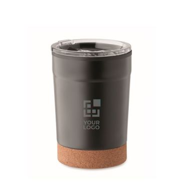 Bicchiere viaggio personalizzabile acciaio base sughero 300ml Bicchiere viaggio personalizzabile acciaio base sughero 300ml