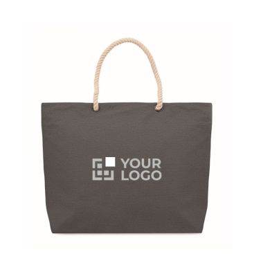 Borsa mare in cotone riciclato da 220 g/m² con manici in corda