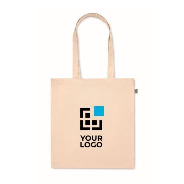 Borsa con manici lunghi e soffietto in cotone organico 220 g/m²
