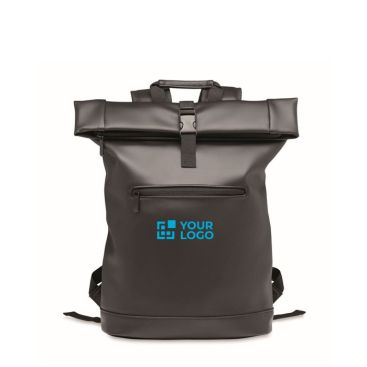 Zaino roll top in morbida ecopelle con tasca per pc da 15''