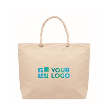 Borsa termica da spiaggia in cotone da 220 g/m² con manici in corda