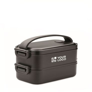 Lunch box doppio scomparto in PP riciclato e coperchio ermetico 1600ml