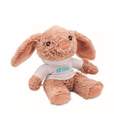 Coniglietto di peluche con felpa bianca personalizzabile