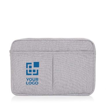 Custodia per pc portatile da 15,6'' in cotone riciclato da 340 g/m² color grigio vista area di stampa