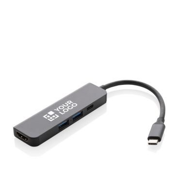 Hub di alluminio riciclato con varie connessioni e ingresso HDMI