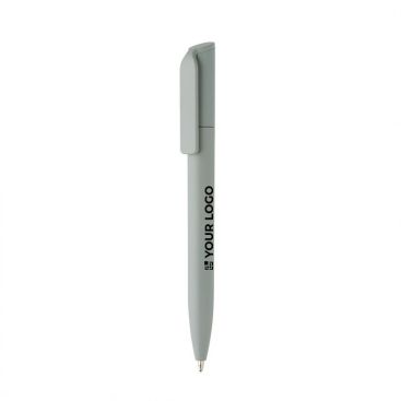 Mini penna ecologica con meccanismo twist e inchiostro blu Dokumental® color verde vista area di stampa