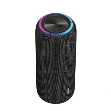 Altoparlante wireless impermeabile con doppi subwoofer da 30W color nero vista area di stampa