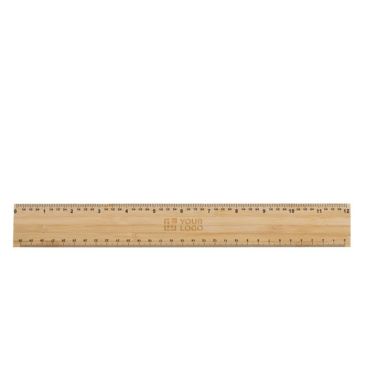 Righello spesso bambù FSC® promozionale doppia misura 30cm