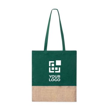 Shopper in 100% cotone colorato con base in juta 120g/m²