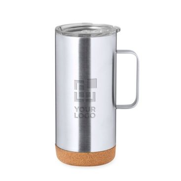 Tazza alta in acciaio inossidabile riciclato con base in sughero 450ml