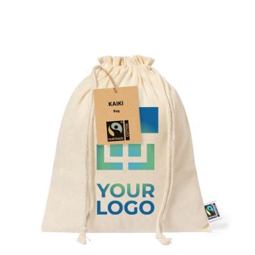 Sacchetto con coulisse in 100% cotone Fairtrade 150g/m²