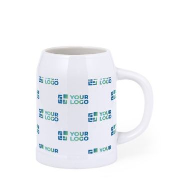Boccale per birra in ceramica con finitura bianca da 700 ml.