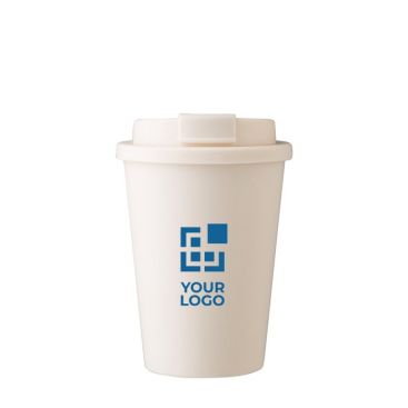 Bicchiere take away in PP con tappo a vite e apertura per bere 350ml