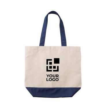 Borsa con fondo e manici colorati abbinati in cotone da 280 g/m²
