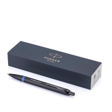 Penna metallica con meccanismo a scatto e inchiostro blu Parker