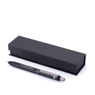 Penna in alluminio e ottone con dettagli eleganti e inchiostro blu