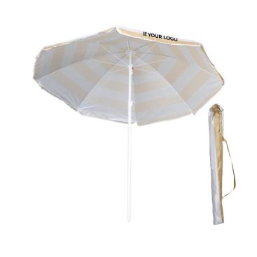 Ombrellone da spiaggia personalizzato in nylon 170T con motivo a righe Ø180 Ombrellone da spiaggia personalizzato in nylon 170T con motivo a righe Ø180
