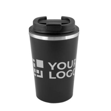Bicchiere take away nero in acciaio inox a doppia parete da 480 ml