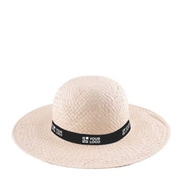 Cappello di carta da donna a tesa larga con nastro personalizzabile