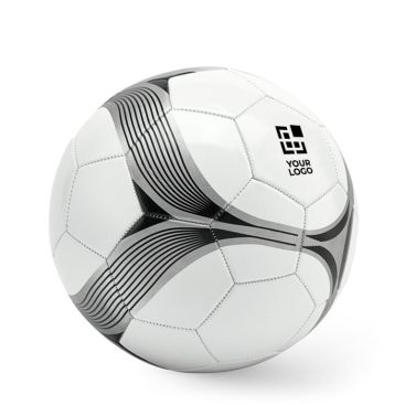 Pallone da calcio bianco con striscia nera e grigia misura 5 Pallone da calcio bianco con striscia nera e grigia misura 5