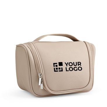 Beauty case ecologico in finta pelle riciclata con ampio scomparto
