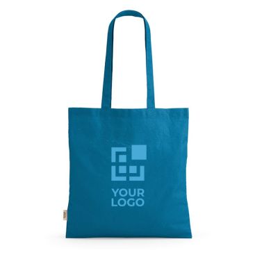Tote bag con manici lunghi in rPET e cotone riciclato da 140 g/m²